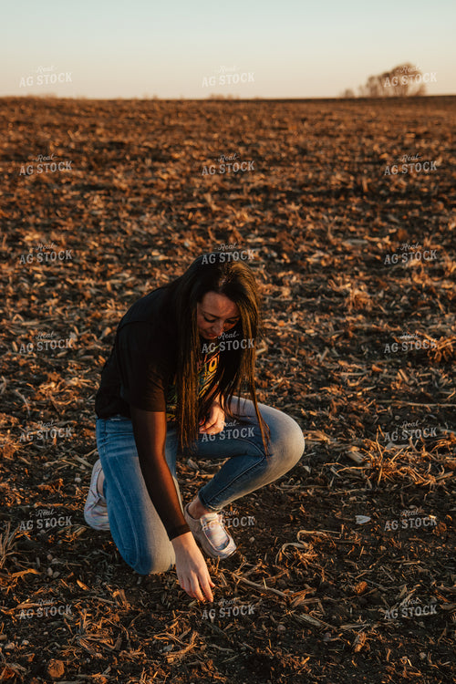 Female Farmer Scouting Field 67577