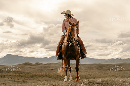 Female Rancher on Horse 58209