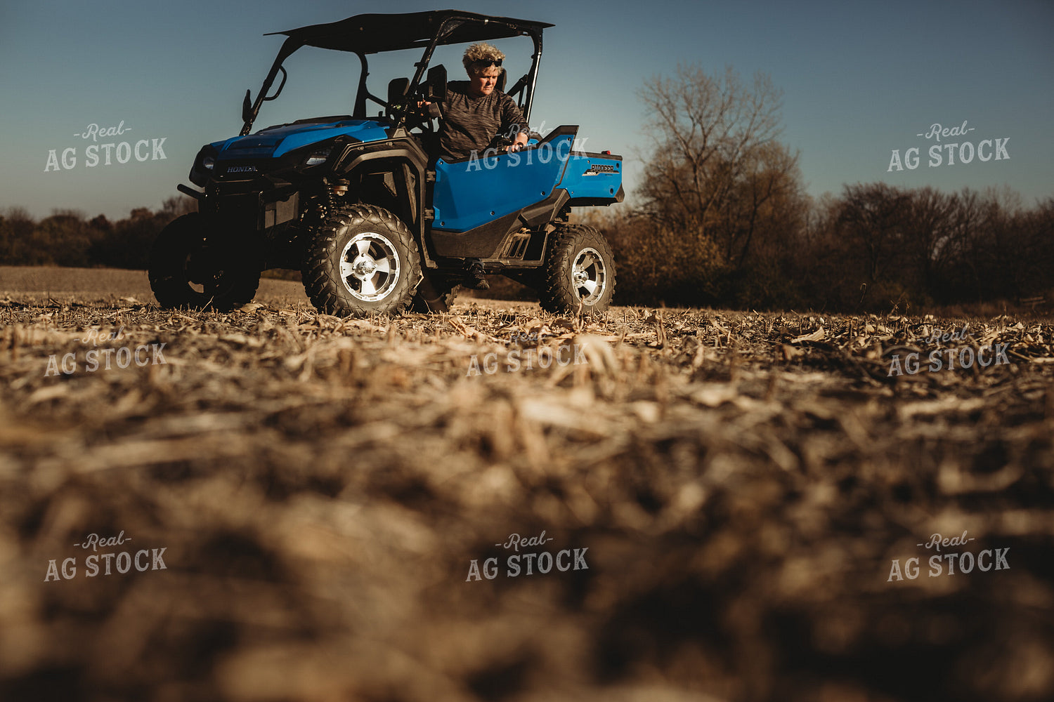 Farmer Getting out of UTV to Gather Soil Samples 3729