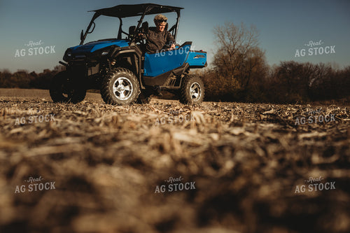Farmer Getting out of UTV to Gather Soil Samples 3729