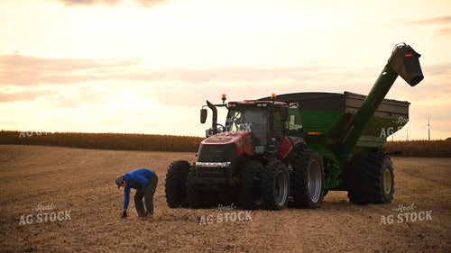 Farmer Checking Soybean Residue 25728