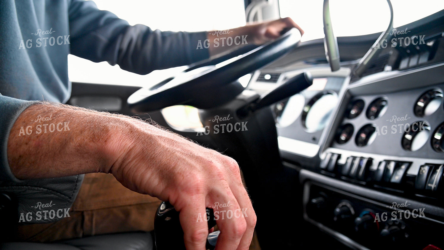 Farmer Driving Semi Truck 25630