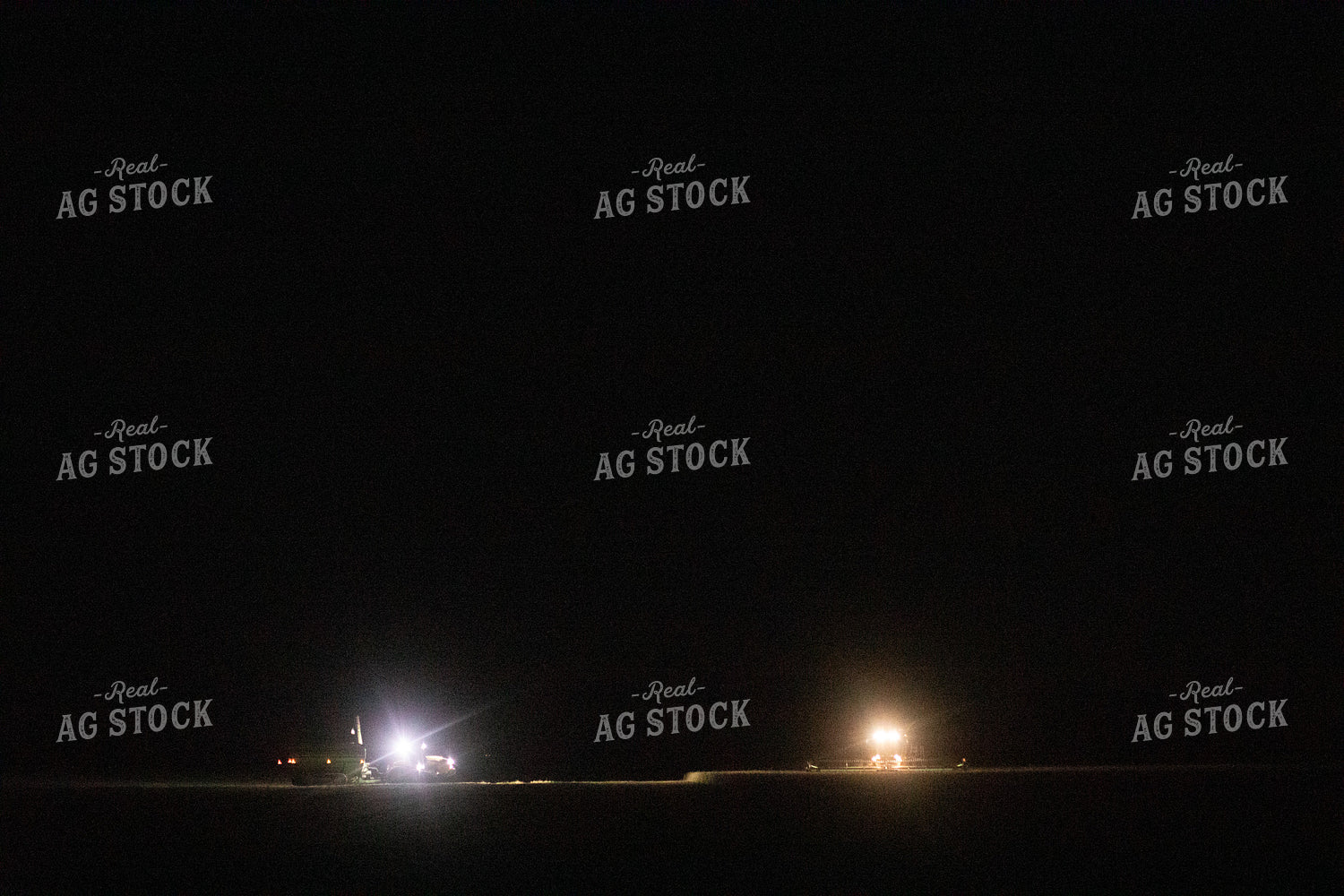 Grain Cart and Combine in Soybean Field at Night 5165