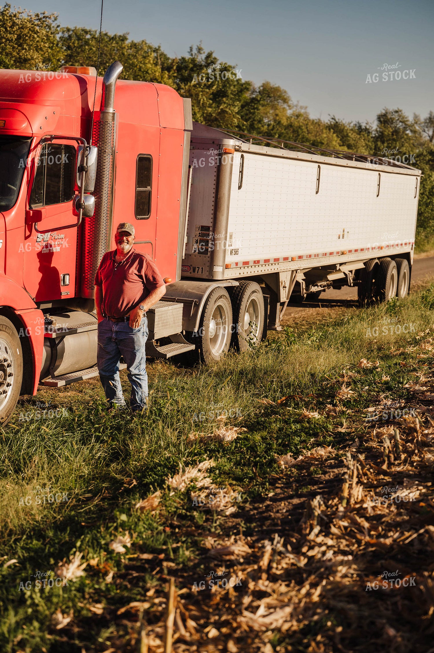 Farmer by Semi Truck 115368