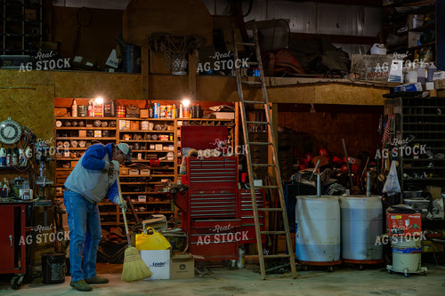 Farmer Cleaning Farm Shop 302009
