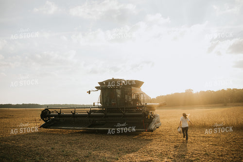 Farmer Running to Combine 4831