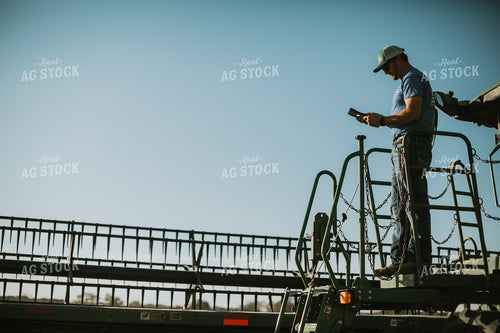 Farmer Exiting Combine 7149