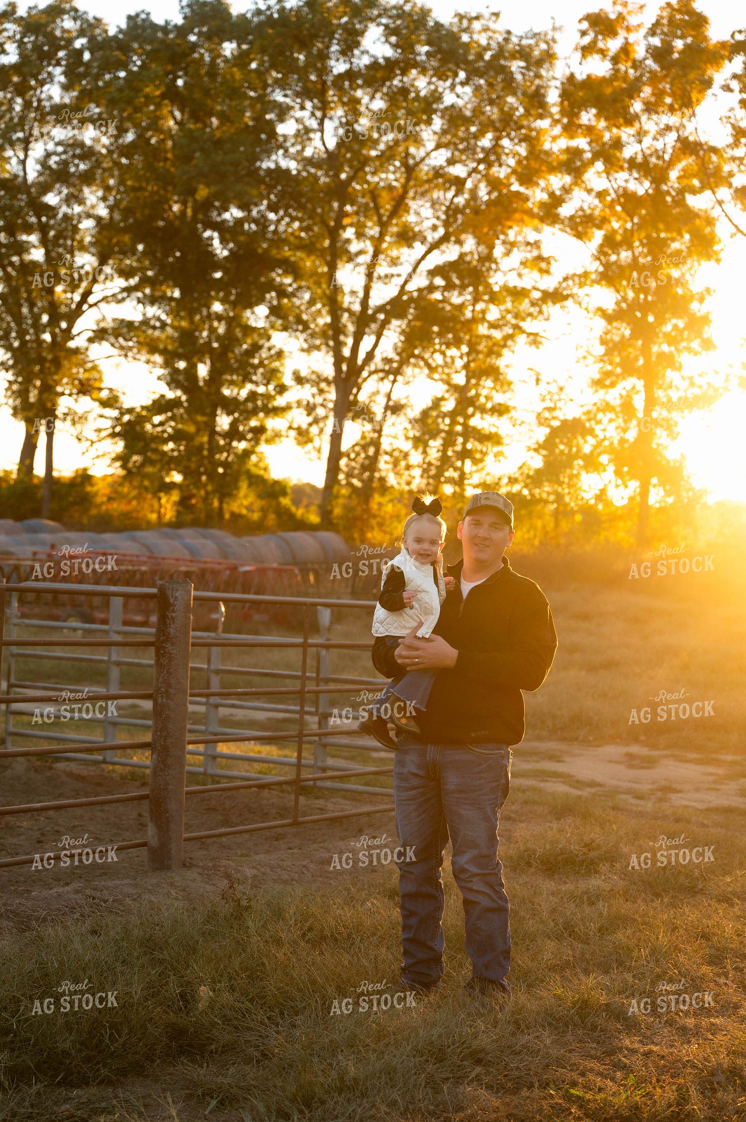 Farmer and Daughter Checking Cows 115441