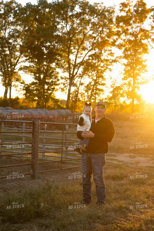 Farmer and Daughter Checking Cows 115441