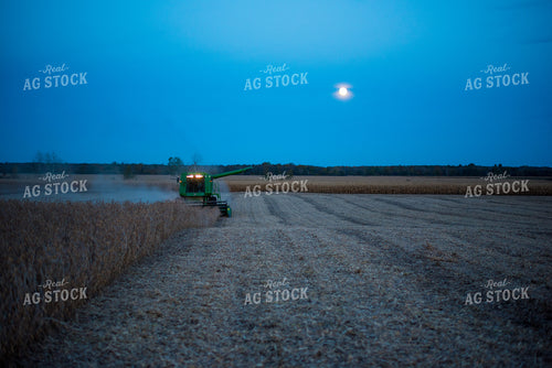 Soybean Harvest with Moon 74054