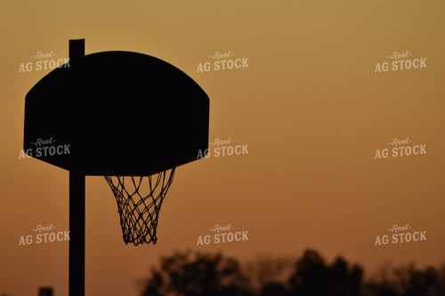 Basketball Hoop Silhouette Sunset 84032