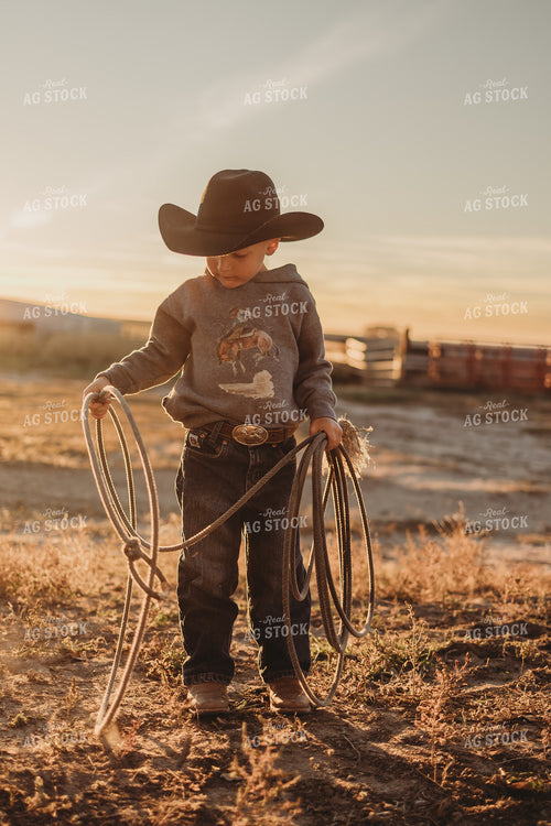 Farm Kid Holding Rope 61126