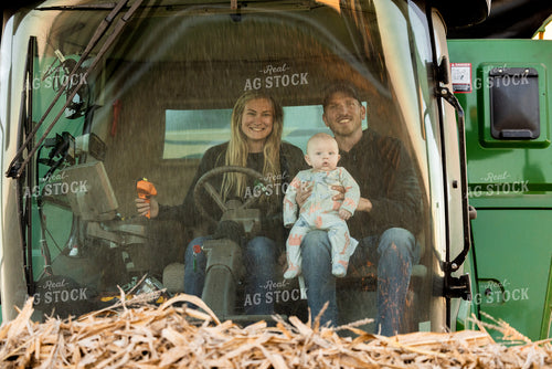 Farm Family in Combine Cab 93247