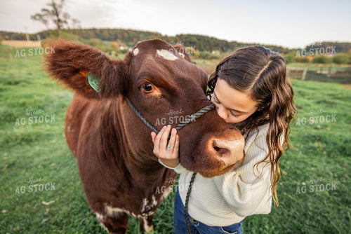 Farm Kid with Show Cattle 270131