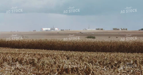 Harvest Landscape Panorama with Combine 3909