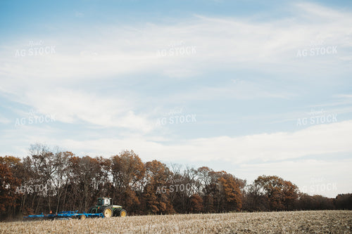 Tractor Disking Corn Field 3634