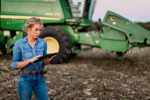 Female Farmer on Tablet in Field 8386