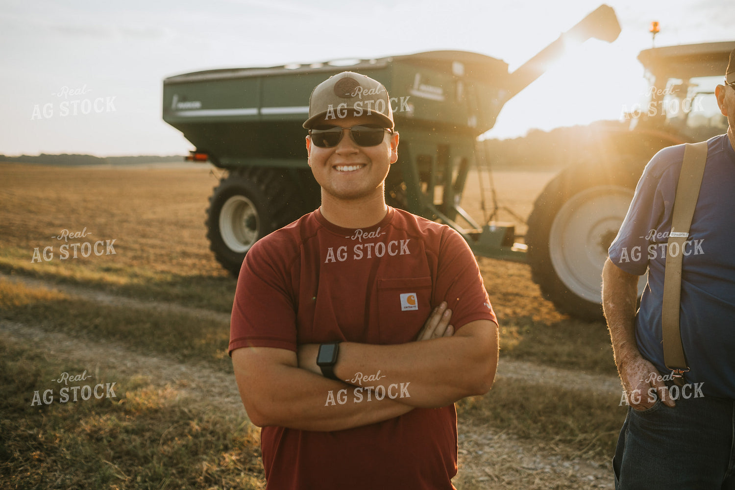Farmer in Front of Grain Cart 4864