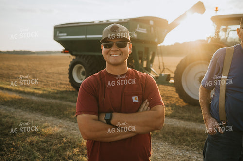 Farmer in Front of Grain Cart 4864