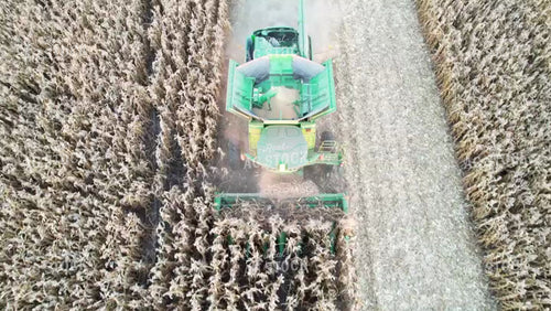 Harvesting Popcorn with Combine Aerial 65052