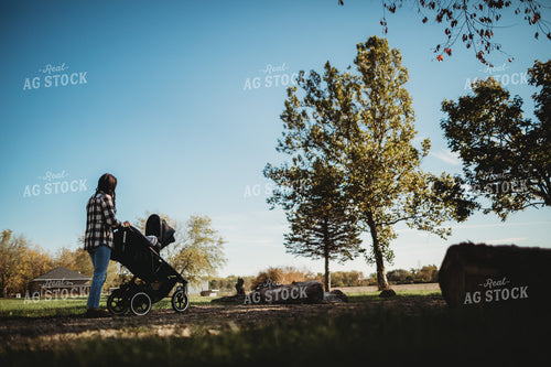 Farm Mom with Stroller Outside 5009