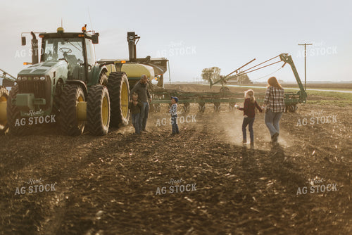 Farm Family in Field by Planter 8199