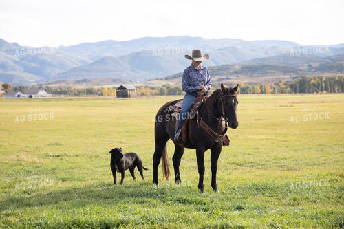 Female Rancher on Horseback 117105