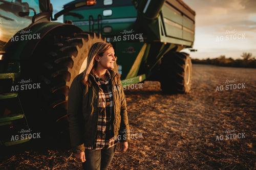 Female Farmer with Grain Cart 3470