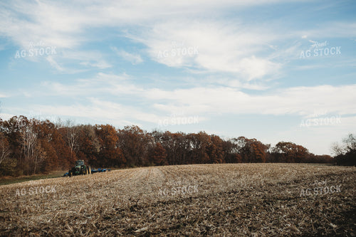 Tractor Disking Corn Field 3628
