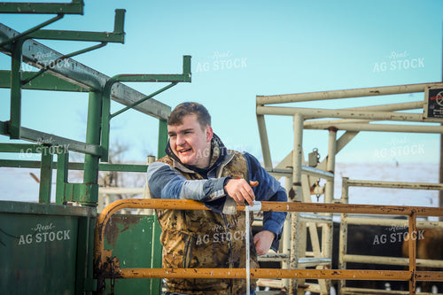 Farmer Leaning on Fence 155093