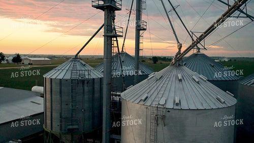 Sunset at a Grain Bin Site 25064