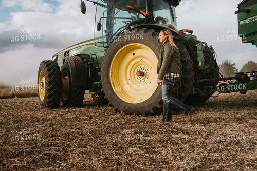 Female Farmer with Grain Cart 3514