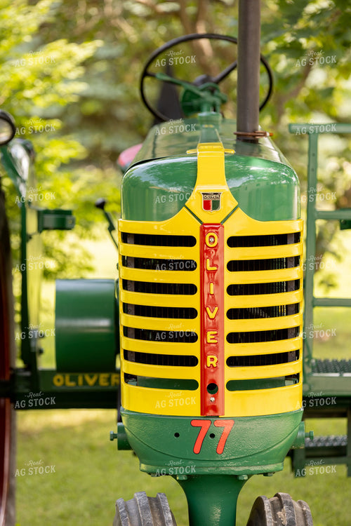 Restored Oliver 77 Vintage Tractor Front Grille Close-Up 405003