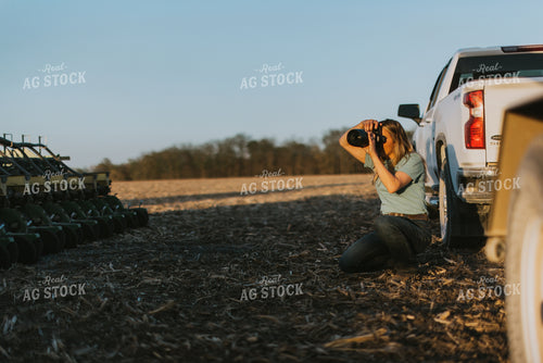 Farm Wife Takes Pictures of Planter in Field 7708