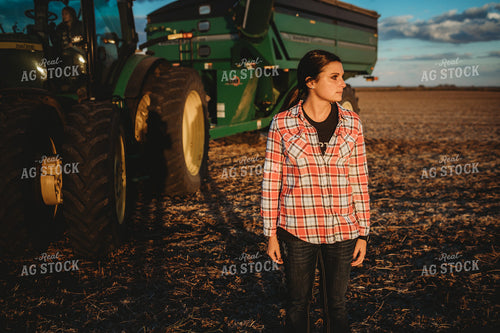 Female Farmer in Grain Cart 3448
