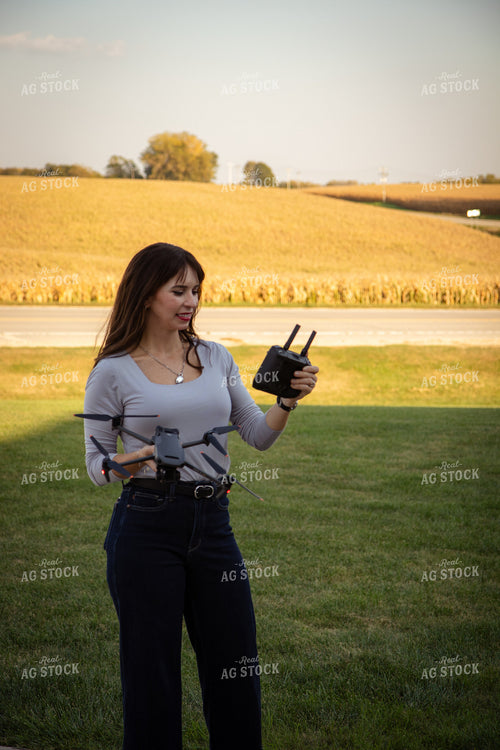 Female Farmer Flying Drone 268063