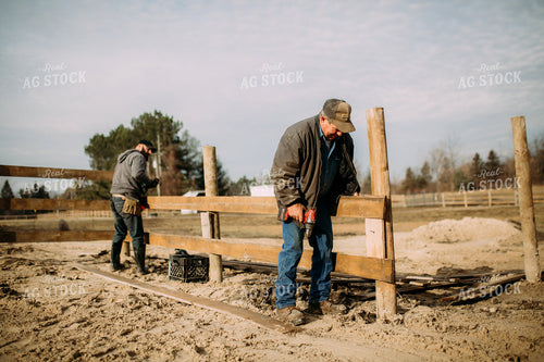 Farm Family Putting up Fence 169054
