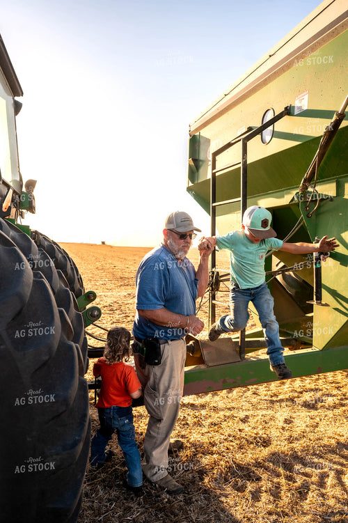 Farm Family at Soybean Harvest 115847