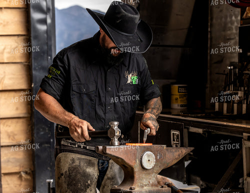 Farrier Shaping Hot Horseshoe 188178
