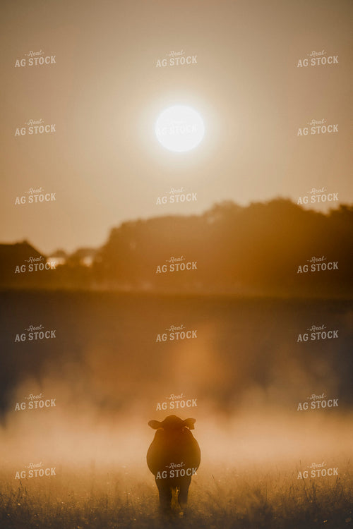 Cattle on Pasture in Morning Fog 250196