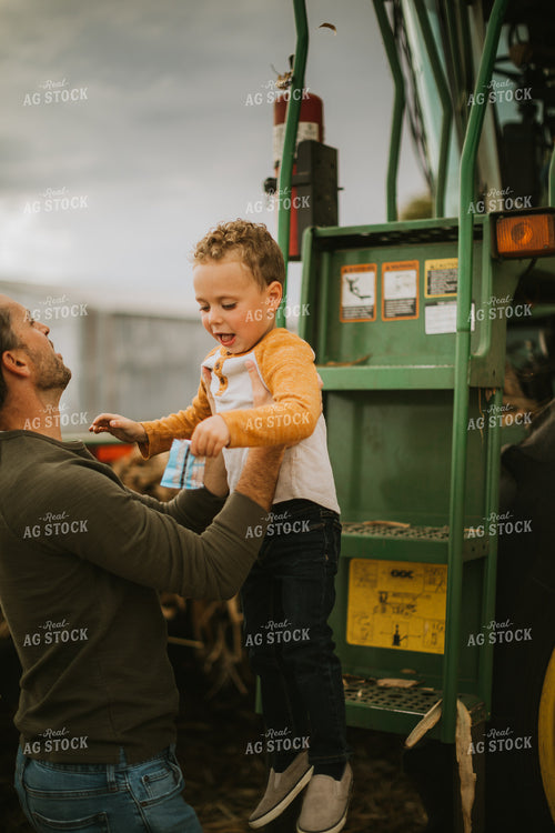 Farm Kid Getting out of Combine 6615