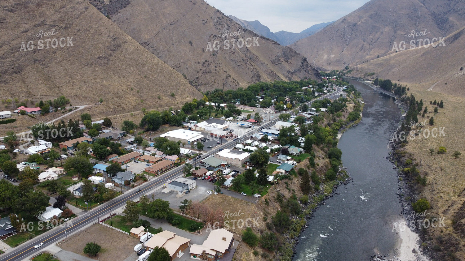 Aerial Mountain Town Landscape 122074