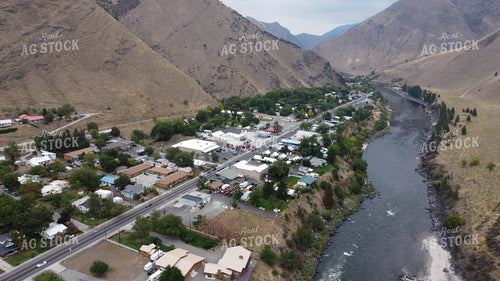 Aerial Mountain Town Landscape 122074