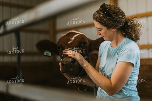 Female Farmer with Show Cow 7864
