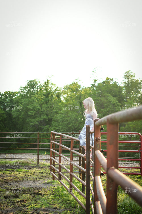 Farm Kid Leaning on Fence 191172