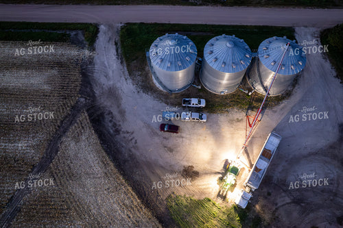 Aerial of Bin Site at Night 65840