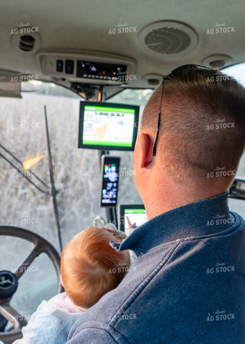 Farm Kid with Farmer in Combine 65505
