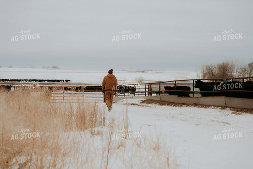 Rancher Walking in Snow 61227
