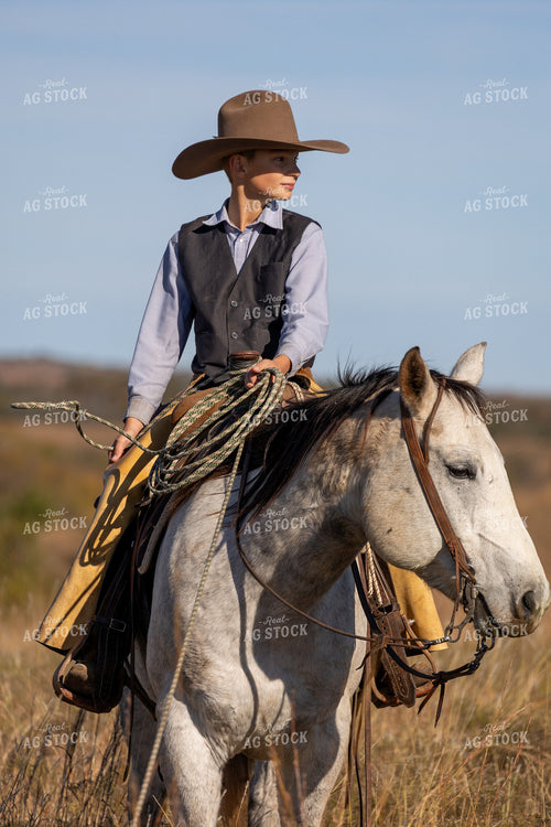 Ranch Kid on Horseback 71019