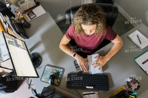 Female Farmer on Computer 8086